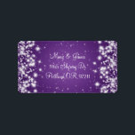 Elegant Wedding Address Winter Sparkle Purple Label<br><div class="desc">Elegant wedding " Address" design with romantic  Winter Sparkle effect night starry sky on Purple background,  and custom names,  date text,  and decorative monogram. Impress your family and friends with this stylish and modern design. Fully customisable! Easy to use and easy to personalise. Order Today!</div>