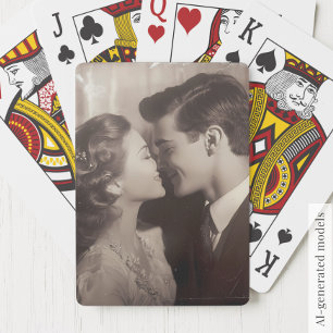 Elegant Wedding Anniversary Keepsake Couple Photo Playing Cards