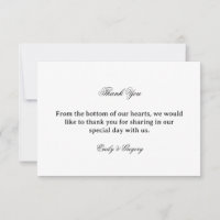Elegant Wedding Appreciation Thank You Card