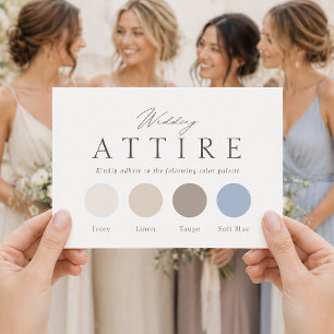 Elegant Wedding Attire Card Dress Code Colour