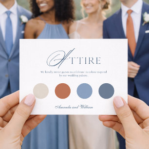 Elegant Wedding Attire Card with Colour Palette