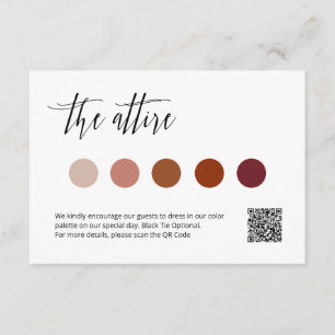 Elegant Wedding Attire Colour Palette Info Card