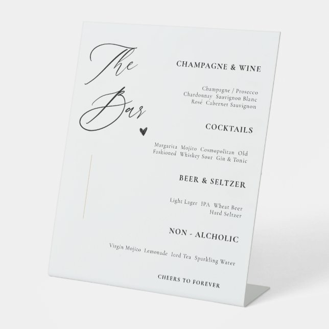 Elegant Wedding Bar Sign  (Front)