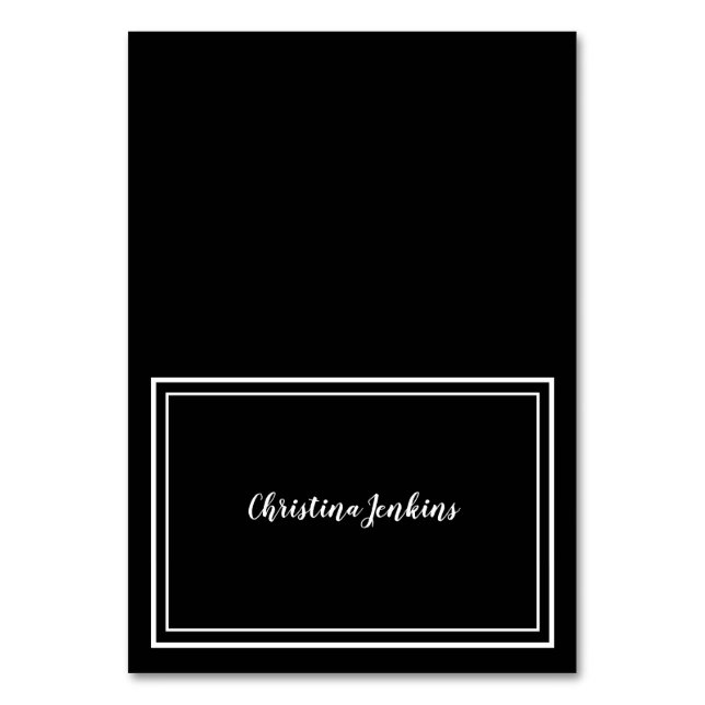 Elegant Wedding Black & White Guest Table Card (Front)