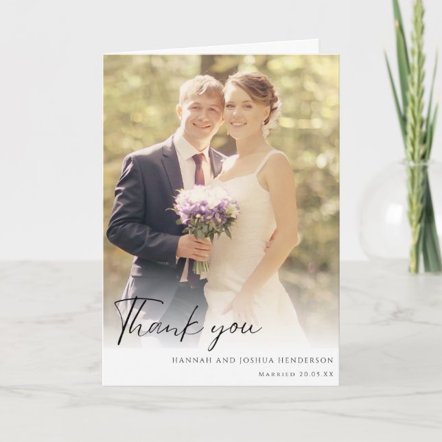 Elegant Wedding Blank inside Thank You Card (Front)