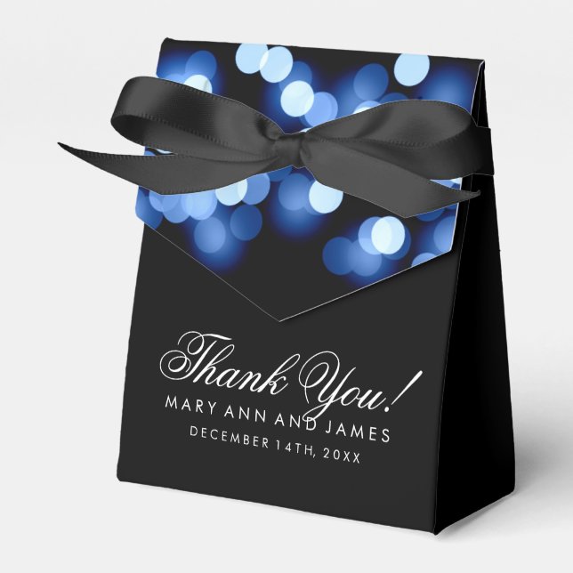 Elegant Wedding Blue Hollywood Glam Favour Box (Front Side)