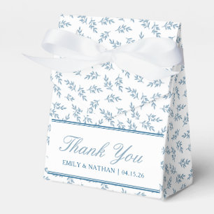 Elegant Wedding Blue Personalised Thank You Guest  Favour Box