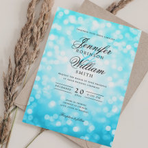 Elegant Wedding Bokeh Lights Romantic Turquoise 