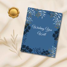 Elegant Wedding Botanical Blue Encloser Card
