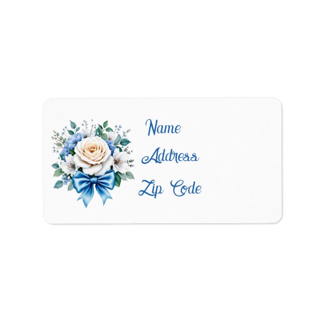 Elegant Wedding Bouquet customisable  Label (Front)