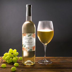 Elegant Wedding Bride and Groom  Wine Label
