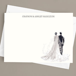 Elegant Wedding Bride & Groom Card