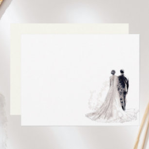Elegant Wedding Bride & Groom Card