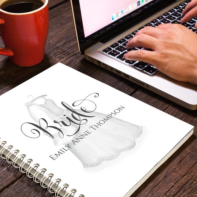 Elegant Wedding Bride Personalised  Notebook (Custom bride notebook)