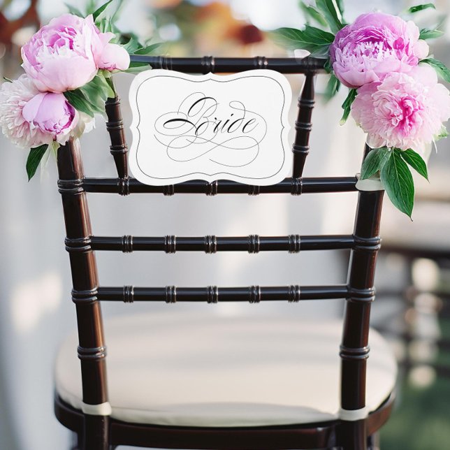 Elegant Wedding Bride Sign Die Cut Black Border Invitation (Creator Uploaded)