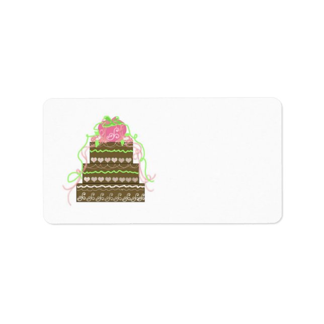 Elegant Wedding Cake Label (Front)