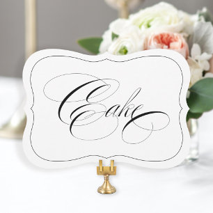 Elegant Wedding Cake Sign Die Cut Black Border Invitation