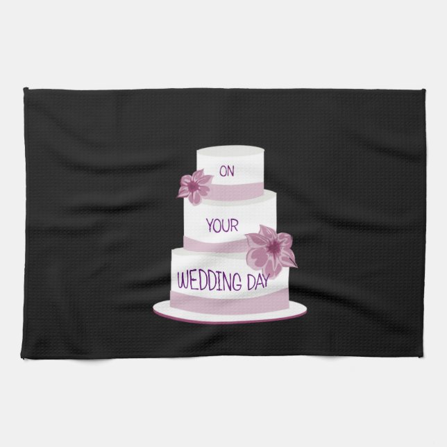 Elegant Wedding Cake Tea Towel (Horizontal)