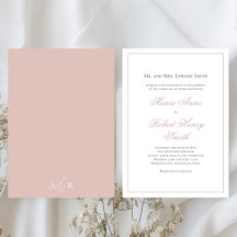 Elegant Wedding Calligraphy Script Pink Blush