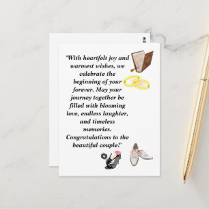 Elegant Wedding Card – Chic Black Heels with Pink