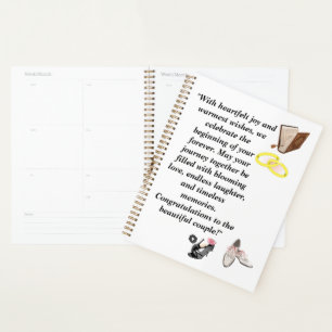 Elegant Wedding Card – Chic Black Heels with Pink Planner