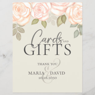 Elegant Wedding Cards and Gifts Sign Sage Green