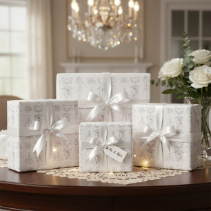 Elegant Wedding Celebration Icon Wrapping Paper