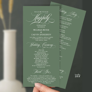Elegant Wedding Ceremony Order, Classy Navy Blue Programme
