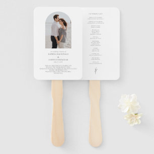 Elegant Wedding Ceremony Program Photo Hand Fan