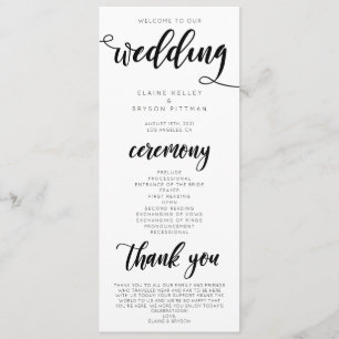 Elegant Wedding Ceremony Program Programme