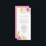 Elegant Wedding Ceremony Programs Pink Florals Programme<br><div class="desc">These elegant wedding ceremony programs feature watercolor flowers in shades of pink and orange with lavender accents. Use the template fields to add your order of service. The card reverses to a solid complimentary colour. A boho chic yet botanical choice for garden weddings with a wildflower theme. Unique art and...</div>
