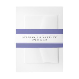 Elegant Wedding Chic Trendy Very Peri Periwinkle Invitation Belly Band