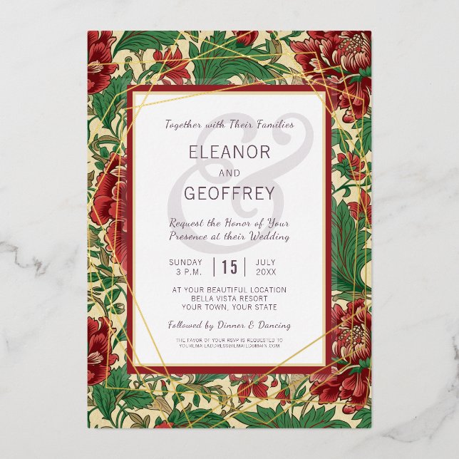 Elegant Wedding Chintz Gold Foil Vintage (Front)