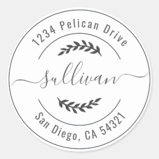 Elegant Wedding Circle Script Return Address Label