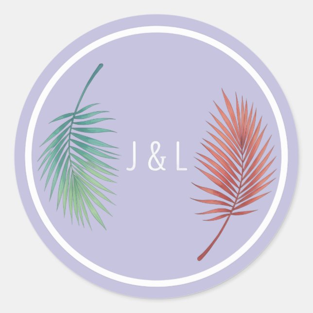 Elegant wedding classic stylised "J & L" monogram Round Sticker (Front)