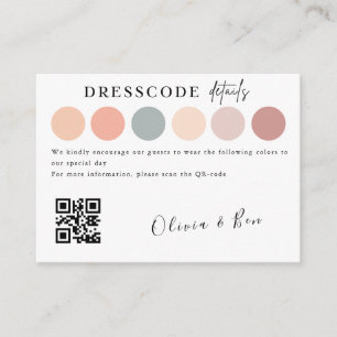 Elegant Wedding Colour Dress Code Insert