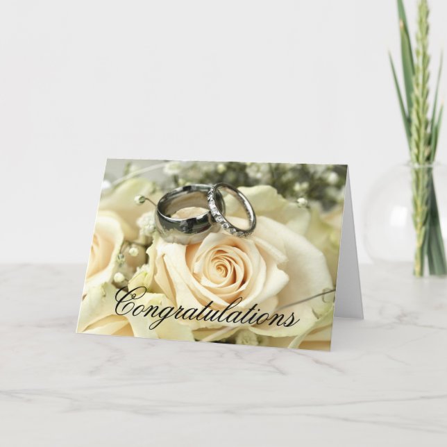 Elegant Wedding Congratulations Card (Front)