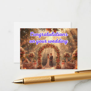 Elegant Wedding Congratulations Card