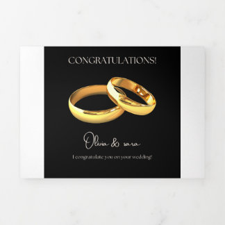 Elegant Wedding Congratulations Card – Gold Rings 