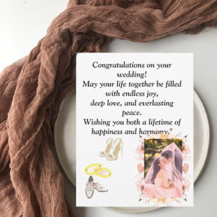 Elegant Wedding Congratulations Card Romantic Fl