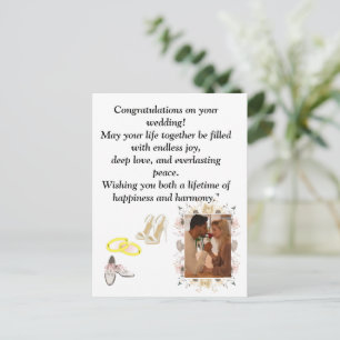 Elegant Wedding Congratulations Card   Romantic Fl