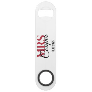 Elegant Wedding Couple Name Red Ivory Color Modern
