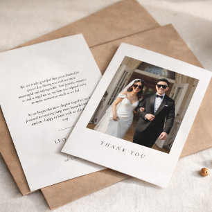 Elegant Wedding Couple Sunglasses Photo Thank You Card