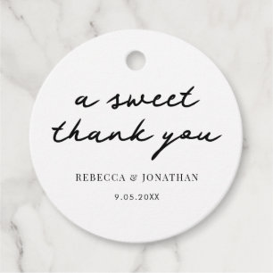 Elegant Wedding Couples Thank You Favour Tags