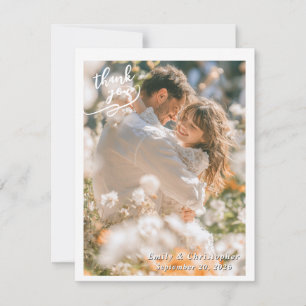 Elegant Wedding Custom Photo Message Thank You Card