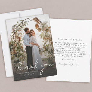 Elegant Wedding Custom Photo Message Thank You Card