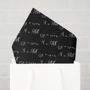 Elegant Wedding Customisable Couple's Initials Tissue Paper