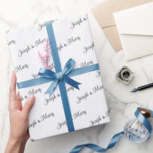 Elegant Wedding Customizable Couple's Names Gift Wrapping Paper