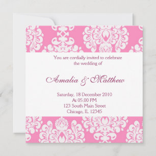 Elegant Wedding Damask Invitation