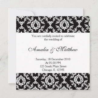 Elegant Wedding Damask Invitation
